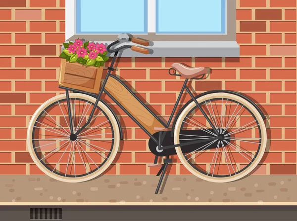 Σκηνή Μια Εικόνα Του Ποδηλάτου — Διανυσματικό Αρχείο