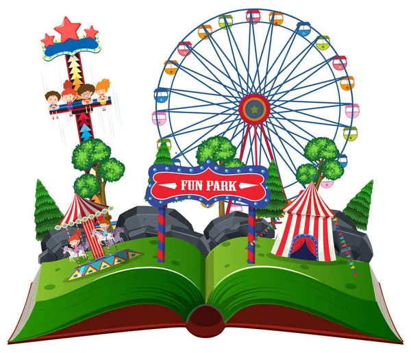 Fun Park Pop Book Illustration — Stock Vector