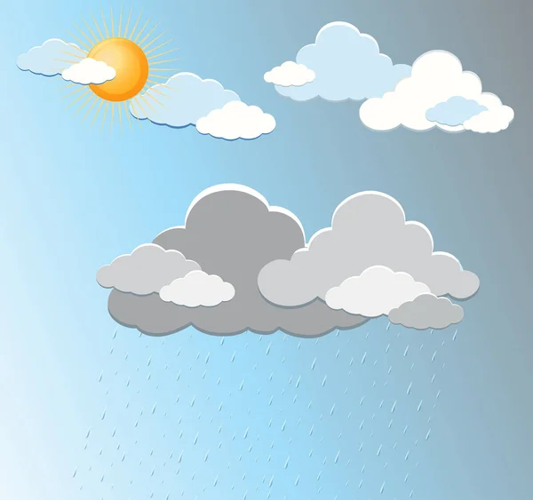 Weer Wolken Blauwe Hemel Illustratie — Stockvector