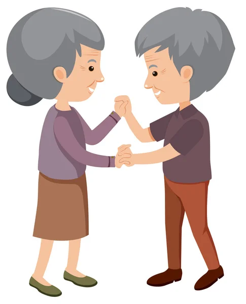Elderly Couple Dancing Illustration — Stock Vector