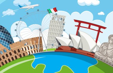 Bir ünlü Simgesel Yapı şablon çizimi