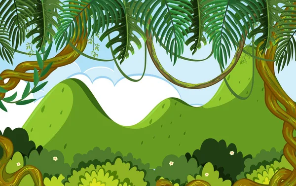 Gyönyörű Trópusi Tájra Illusztráció — Stock Vector