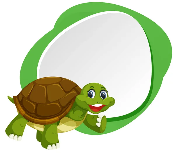 Een Lege Banner Met Illustratie Van Schildpad — Stockvector