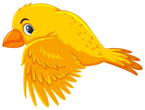 Yellow Bird Flying Illustration — Stock Vector