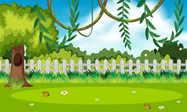 自然な緑の庭図 — ストックベクタ