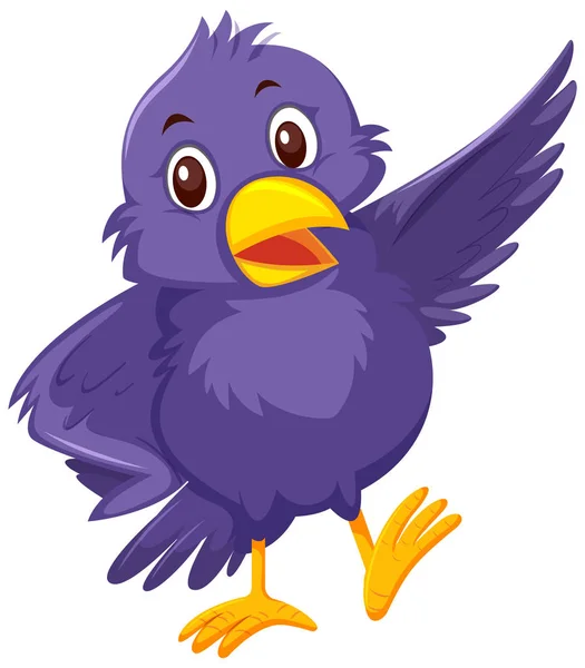 Simpatico Uccello Viola Illustrazione — Vettoriale Stock