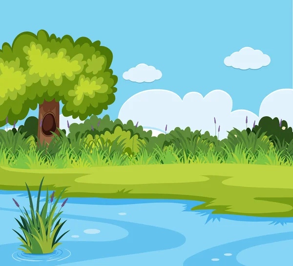 Güzel doğa manzara illüstrasyon