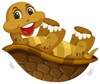 Kaplumbağa illüstrasyon mutlu bir ters