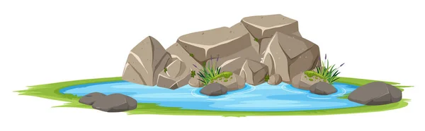 Ilustrace Izolované Přírodní Rybník — Stockový vektor