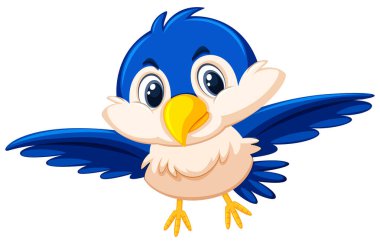 Beyaz arka plan illüstrasyon mutlu bir kuş