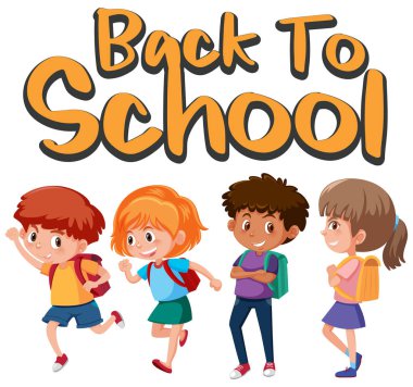 Öğrenciler karakter resimde kümesi