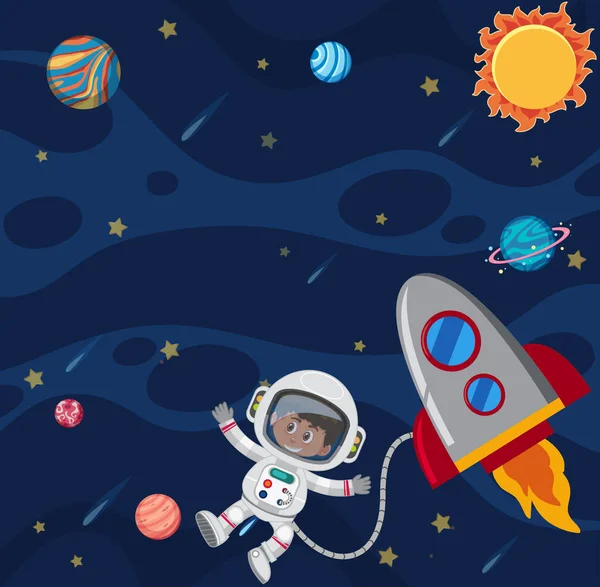 Αστροναύτης Στην Απεικόνιση Χώρου — Διανυσματικό Αρχείο