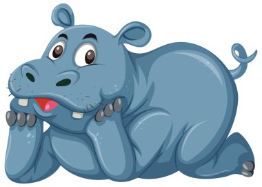 Beyaz arka plan illüstrasyon üzerinde şirin bir hipokampus