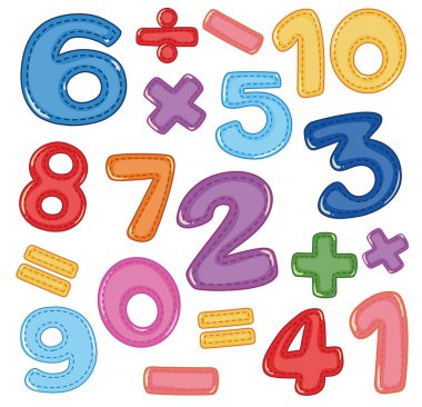 Bir dizi sayı ve matematik simge tasarlamak