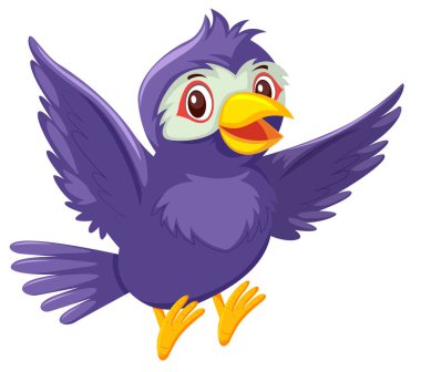 Beyaz arka plan illüstrasyon üzerinde şirin bir kuş