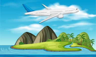 ada illüstrasyon yukarıda ticari uçak
