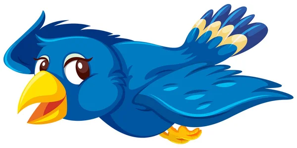 キュートな空飛ぶ青い鳥イラスト — ストックベクタ