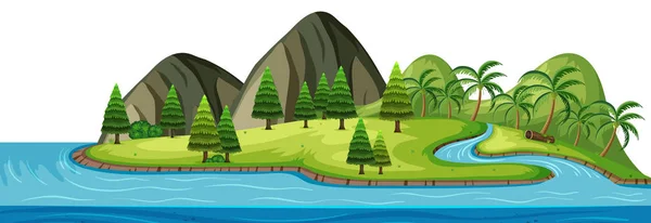 Uma Bela Ilustração Paisagem Natureza — Vetor de Stock