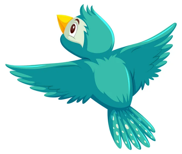 Cute Bird Flying White Background Illustration — Stock Vector
