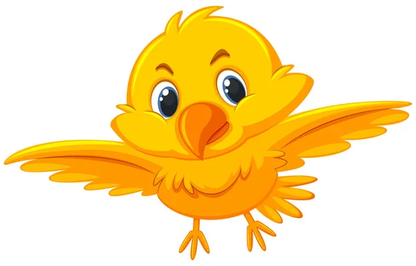 Cute Yellow Bird Illustration — Stock Vector