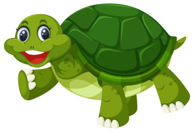 Yeşil kaplumbağa üzerinde beyaz arka plan illüstrasyon