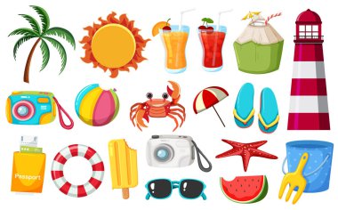 Bir dizi yaz öğeleri şekil