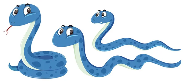 Conjunto Ilustración Serpiente Azul — Archivo Imágenes Vectoriales