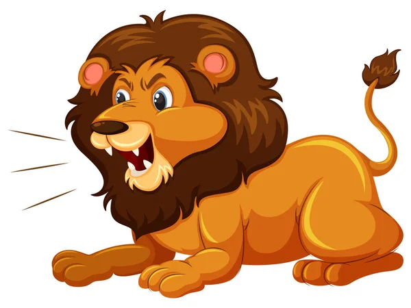 Lion Sur Fond Blanc Illustration — Image vectorielle