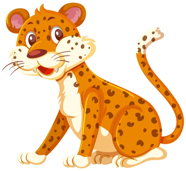 Leopardo Sobre Fondo Blanco Ilustración — Vector de stock