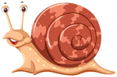 Bir salyangoz üzerinde beyaz arka plan illüstrasyon