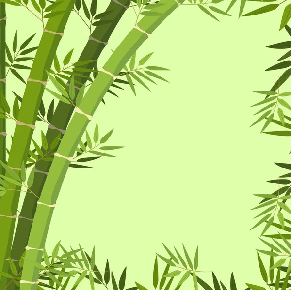 Une Illustration Bordure Bambou Vert — Image vectorielle