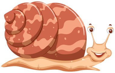 Bir salyangoz üzerinde beyaz arka plan illüstrasyon