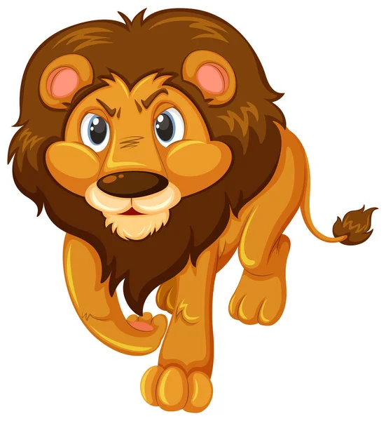 Illustration Lion Sur Fond Blanc — Image vectorielle