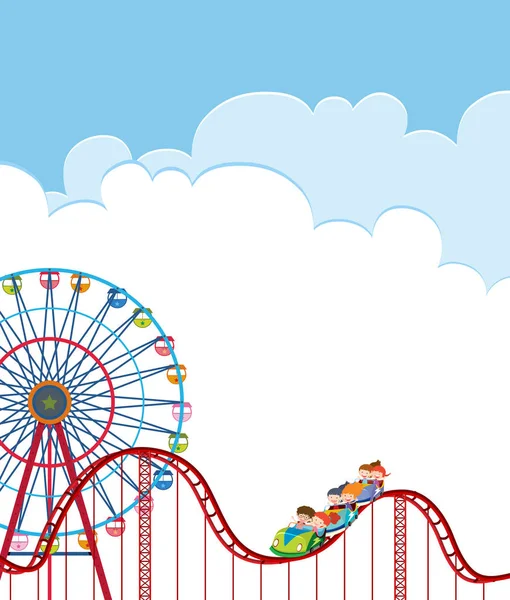 Ilustracja Szablon Roller Coaster — Wektor stockowy