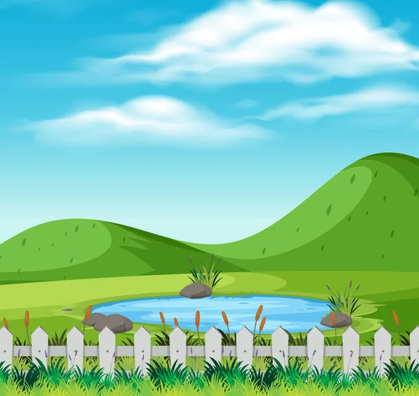 Una Hermosa Naturaleza Paisaje Ilustración — Vector de stock