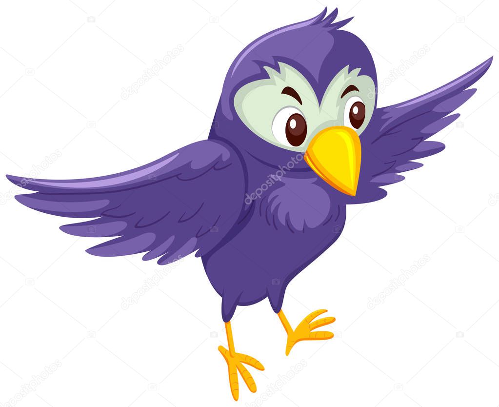 Pájaro Morado Sobre Fondo Blanco Ilustración Vector de stock por ©brgfx  211847272, image size:1023x834