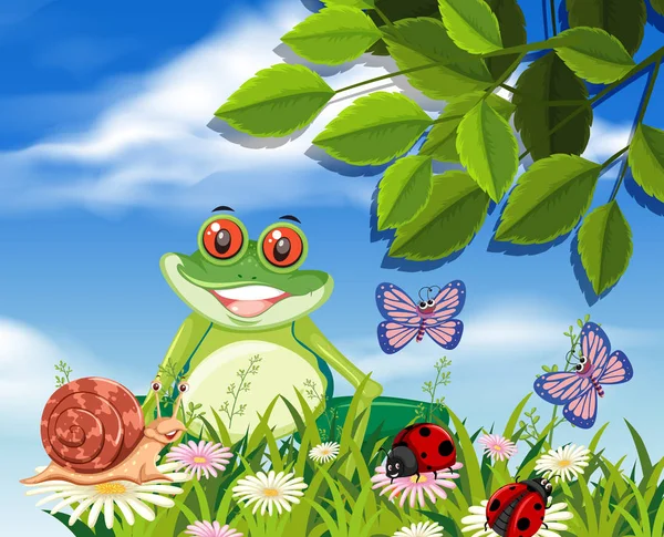 Czerwony Eyed Tree Frog Charakter Ilustracji — Wektor stockowy