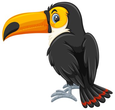Beyaz arka plan illüstrasyon üzerinde bir toucan
