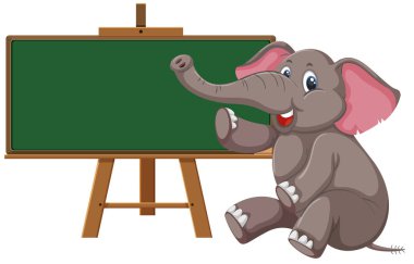 Fil ve yazı tahtası afiş illüstrasyon