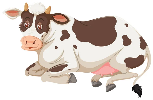 Uma Vaca Fundo Branco Ilustração —  Vetores de Stock