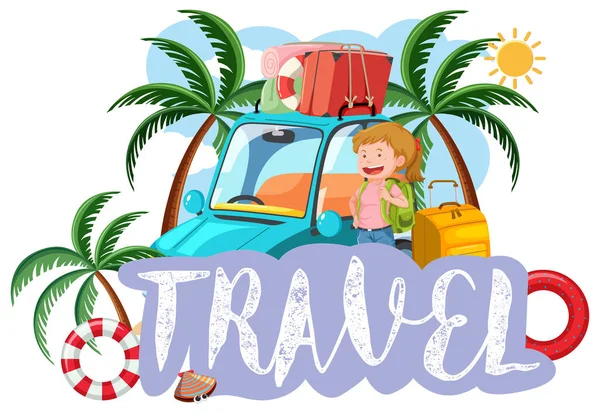 Travel Icon White Background Illustration — Stock Vector