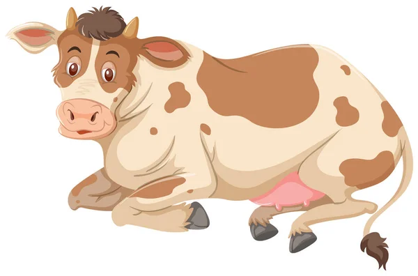 Uma Vaca Fundo Branco Ilustração —  Vetores de Stock