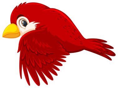 Kırmızı kuş uçan illüstrasyon
