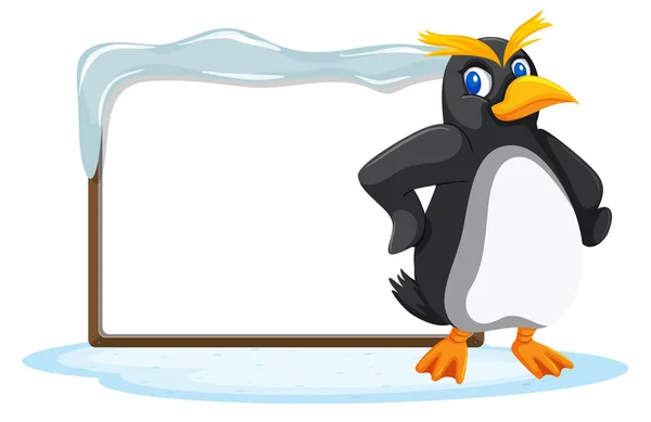 Pingwin Deska Ilustracja — Wektor stockowy