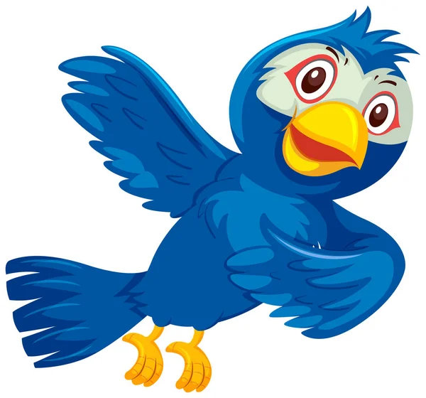Graziosa Felice Illustrazione Uccello Blu — Vettoriale Stock