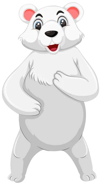 Cute Polar Bear Standing Illustration — Stock Vector