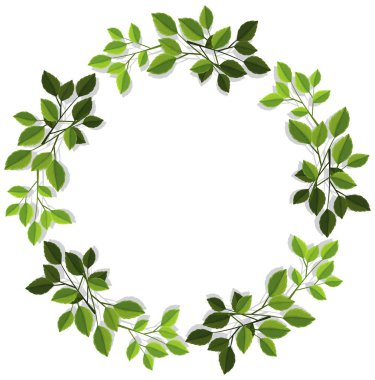 Yaprak yeşil daire afiş illüstrasyon