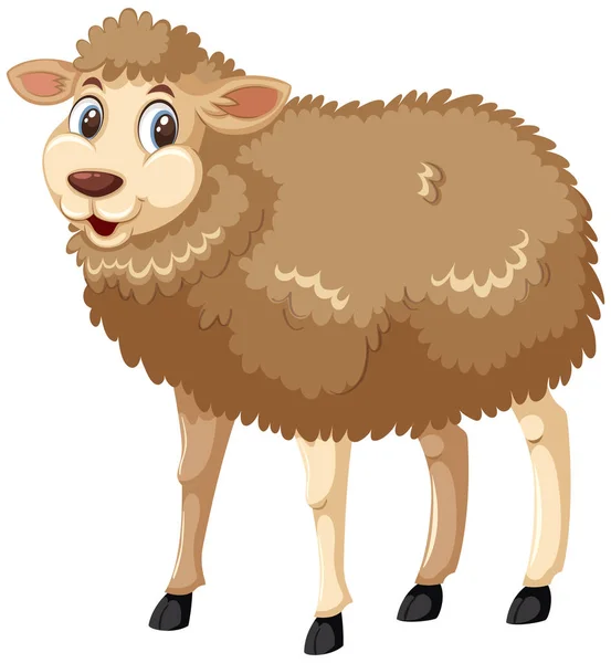 白い背景の図のスマイリー羊 — ストックベクタ