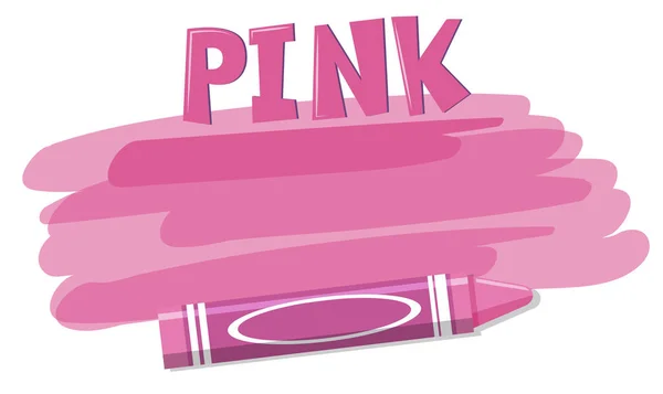 Roze Crayon Achtergrond Concept Illustratie — Stockvector