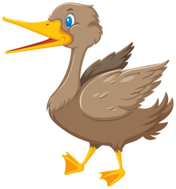 Mutlu ördek beyaz arka plan illüstrasyon